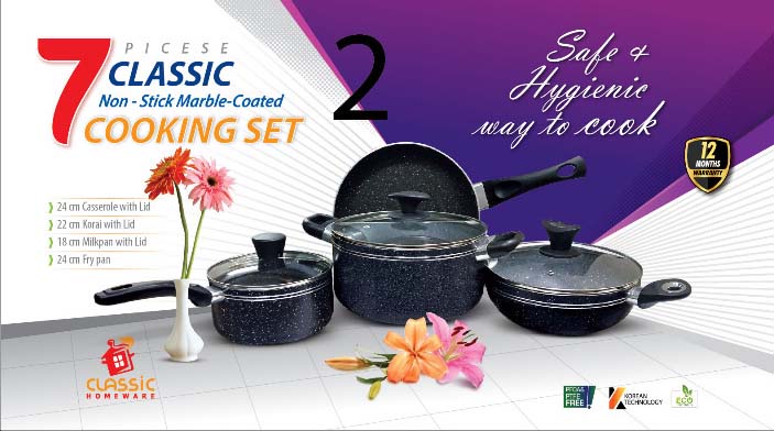 7 Pcs Non Stick Cookware set (Gift Set)