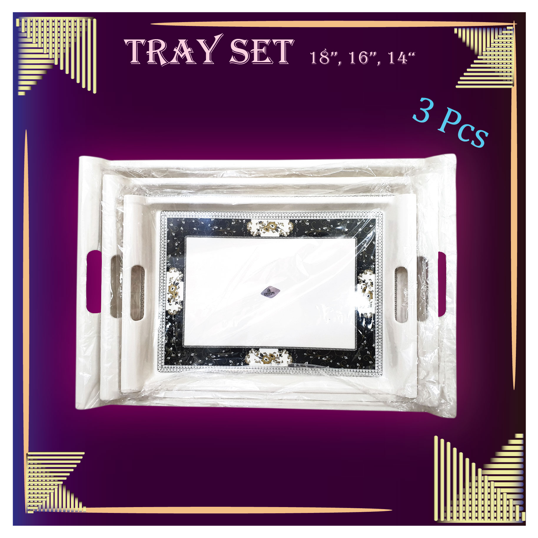 Melamine Tray Set (3Pcs)