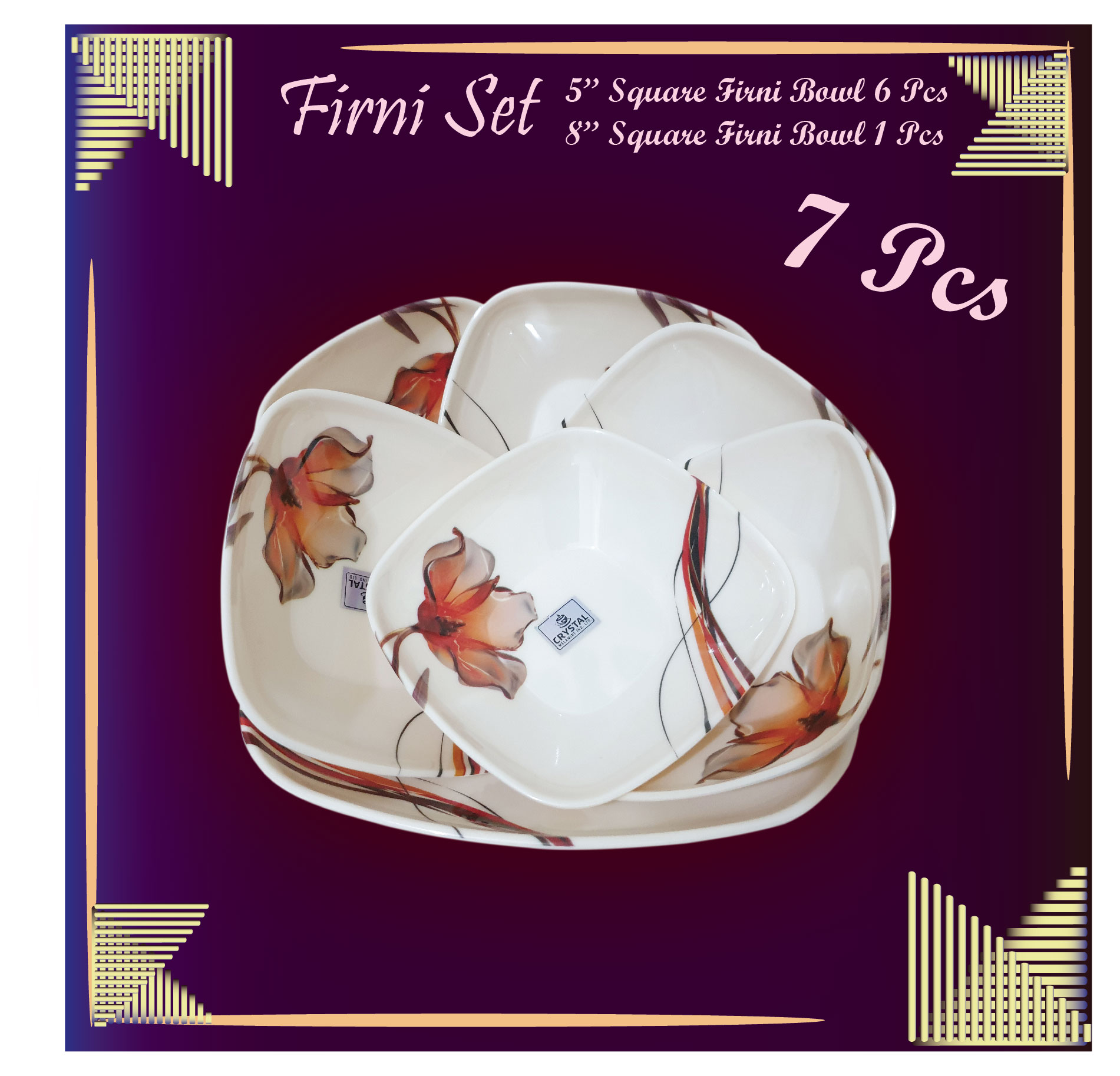 Melamine Firni Set 7Pcs