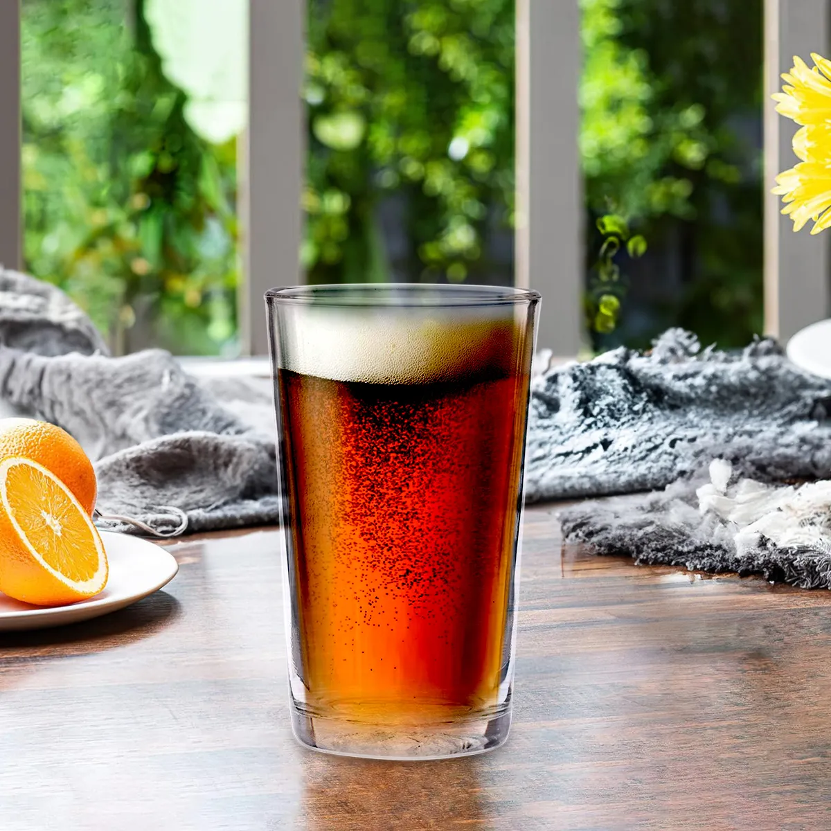 Diamond Water Glass Tumbler | 6 Piece Set | Elegant Crystal Clear 245 ml Glasses