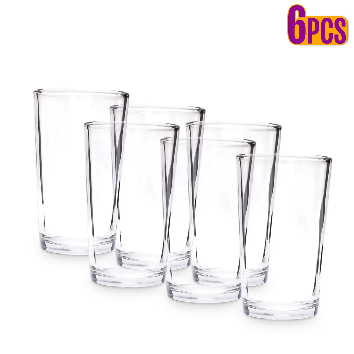Poco 6 Piece Glassware Set – Crystal Clear | Small 180 ml | Ideal for Juice & More